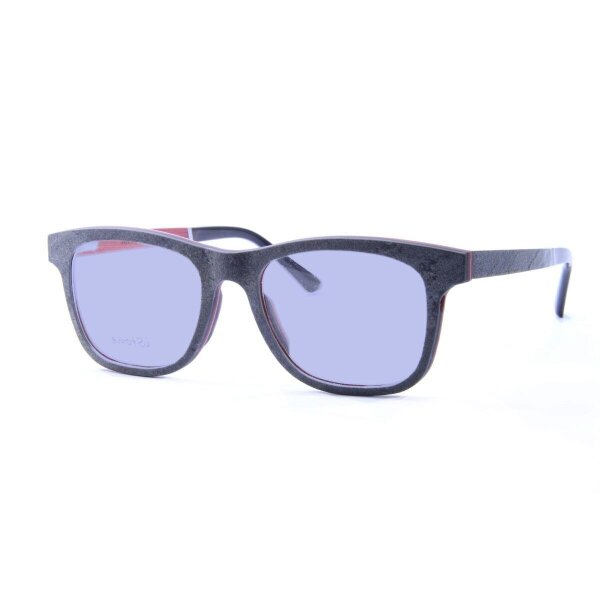 iStone Sonnenbrille - Modell 01, dunkler Granit mit Carmine Rot (Optikerbrille)
