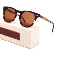 iAce Sonnenbrille - Modell 05, braunes Tortoise-Acetate mit hellbraunem Wurzelholz (polarisiert)