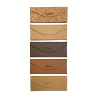 iWood Brillen-Faltetui Brillenetui mit schwarzem Kunstelder inkl. Mikrofasertuch