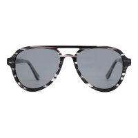 iAce Sonnenbrille - Modell 09, schwarz-gestreiftes Acetat mit dunklem Ebenholz (polarisiert)