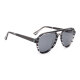 iAce Sonnenbrille - Modell 09, schwarz-gestreiftes Acetat mit dunklem Ebenholz (polarisiert)