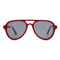iAce Sonnenbrille - Modell 09, rotes Acetat mit Buchenholz (polarisiert)