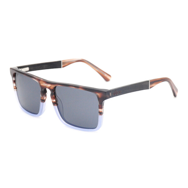 iAce Sonnenbrille - Modell 08, braun-blaues Tortoise-Acetat mit dunkler Wenge (polarisiert)