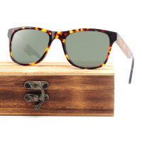 iAce Sonnenbrille - Modell 07, braunes Tortoise-Acetat mit hellbraunem Wurzelholz (polarisiert)