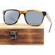 iAce Sonnenbrille - Modell 07, braun-gestreiftes Acetat mit hellbraunem Wurzelholz (polarisiert)