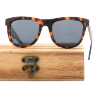 iAce Sonnenbrille - Modell 10, braunes Tortoise-Acetat mit hellbraunem Wurzelholz (polarisiert)