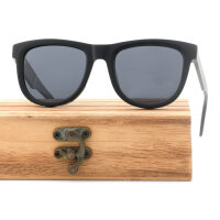 iAce Sonnenbrille - Modell 10, schwarzes Acetat mit Rosenholz (polarisiert)