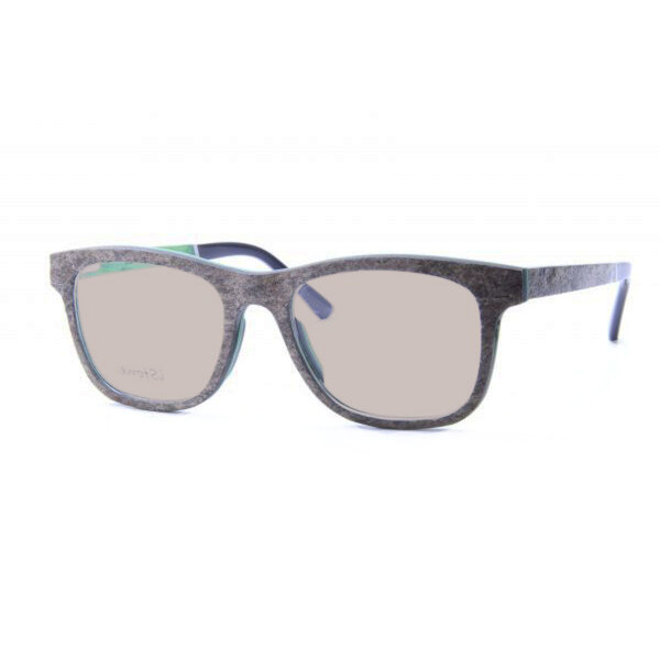 iStone Sonnenbrille - Modell 01, brauner Granit mit Emerald Grün (Optikerbrille)
