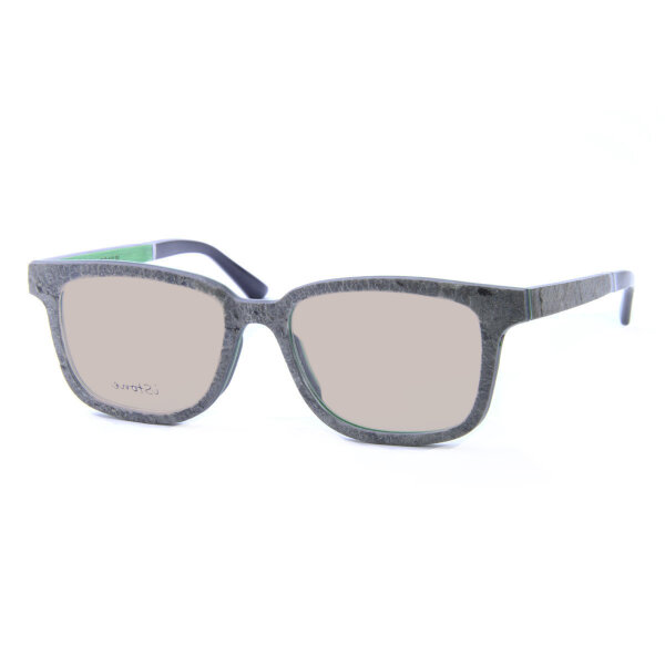 iStone Sonnenbrille - Modell 04, brauner Granit mit Emerald Grün (Optikerbrille)