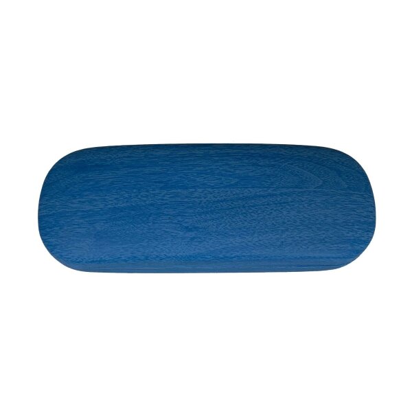 iWood Brillenetui / Hardcase mit blauer Holzoptik inkl. Mikrofasertuch
