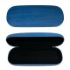 iWood Brillenetui / Hardcase mit blauer Holzoptik inkl. Mikrofasertuch