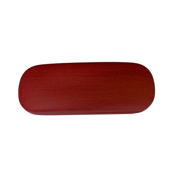iWood Brillenetui / Hardcase mit roter Holzoptik inkl. Mikrofasertuch