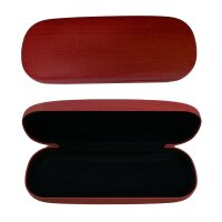 iWood Brillenetui / Hardcase mit roter Holzoptik inkl. Mikrofasertuch