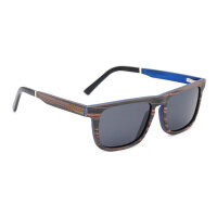 iWood Sonnenbrille - Modell 07, Ebenholz mit Indigo (polarisiert)