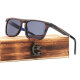 iWood Sonnenbrille - Modell 07, Ebenholz mit Indigo (polarisiert)