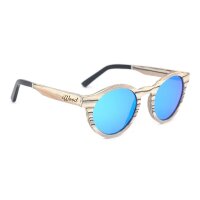 iWood Sonnenbrille - Modell 12, Birke (blau verspiegelt...